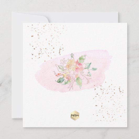 PixDezines Waterverf Sweetpeas Heilige Communie Kaart (Achterkant)