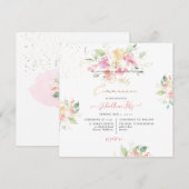 PixDezines Waterverf Sweetpeas Heilige Communie Kaart (Voorkant / Achterkant)