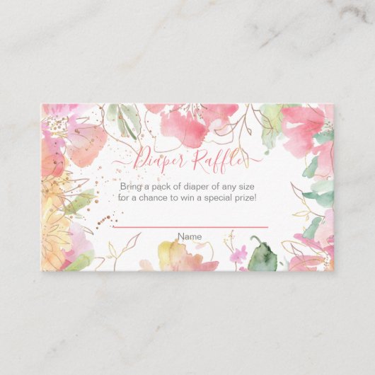 PixDezines Waterverf Sweetpeas, luieraffle Informatiekaartje (Voorkant)