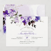 PixDezines Waterverf Sweetpeas Violet Paars Kaart (Voorkant / Achterkant)