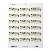 PixDezines Waterverf Tropical Flowers Arrangement Etiket (Full Sheet)