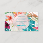 PixDezines Waterverf Tropische bloemen Visitekaartje (Achterkant)