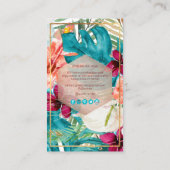 PixDezines Waterverf Tropische bloemen Visitekaartje (Achterkant)