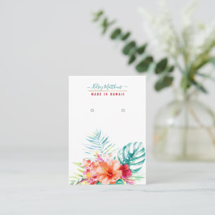 PixDezines Waterverf Tropische paradijsoorten Visitekaartje