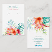 PixDezines Waterverf Tropische paradijsoorten Visitekaartje (Voorkant / Achterkant)