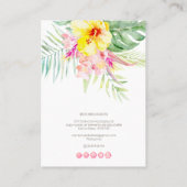 PixDezines Waterverf Tropische paradijsoorten Visitekaartje (Achterkant)