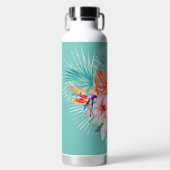 PixDezines Waterverf Tropische paradise Flowers Waterfles (Voorkant)