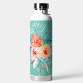 PixDezines Waterverf Tropische paradise Flowers Waterfles (Links)
