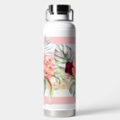 PixDezines Waterverf Tropische paradise Flowers Waterfles (Achterkant)