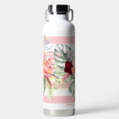 PixDezines Waterverf Tropische paradise Flowers Waterfles (Voorkant)