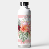 PixDezines Waterverf Tropische paradise Flowers Waterfles (Links)