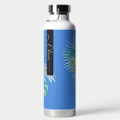 PixDezines Waterverf Tropische paradise Flowers Waterfles (Rechts)