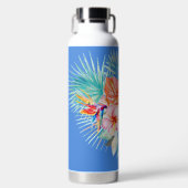 PixDezines Waterverf Tropische paradise Flowers Waterfles (Voorkant)