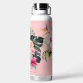 PixDezines Waterverf Tropische paradise Flowers Waterfles (Achterkant)