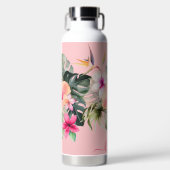 PixDezines Waterverf Tropische paradise Flowers Waterfles (Voorkant)