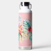 PixDezines Waterverf Tropische paradise Flowers Waterfles (Voorkant)