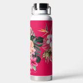 PixDezines Waterverf Tropische paradise Flowers Waterfles (Achterkant)
