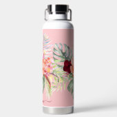 PixDezines Waterverf Tropische paradise Flowers Waterfles (Achterkant)