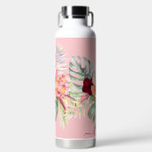 PixDezines Waterverf Tropische paradise Flowers Waterfles (Voorkant)