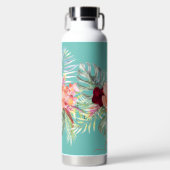PixDezines Waterverf Tropische paradise Flowers Waterfles (Voorkant)