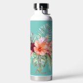 PixDezines Waterverf Tropische paradise Flowers Waterfles (Links)