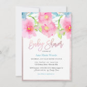 PixDezines Waterverf Tuin Rozen Baby shower Kaart (Voorkant)