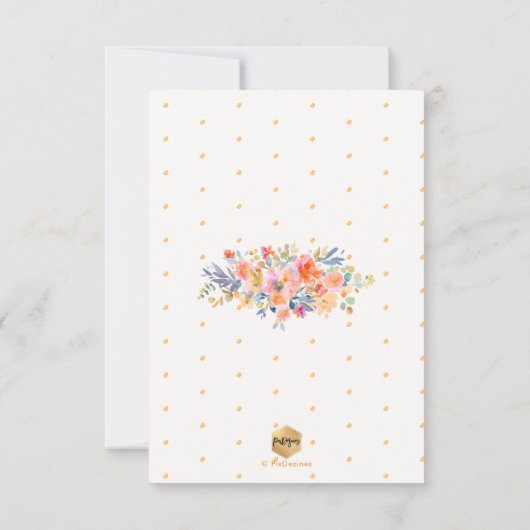 PixDezines Waterverf Tuin Rozen Baby shower Kaart (Achterkant)