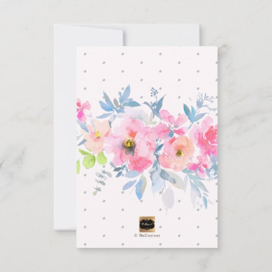 PixDezines Waterverf Tuin Rozen Baby shower Kaart (Achterkant)