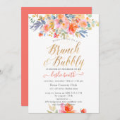 PixDezines-Waterverf, Tuin Rozen Brunch Bubble Kaart (Voorkant / Achterkant)