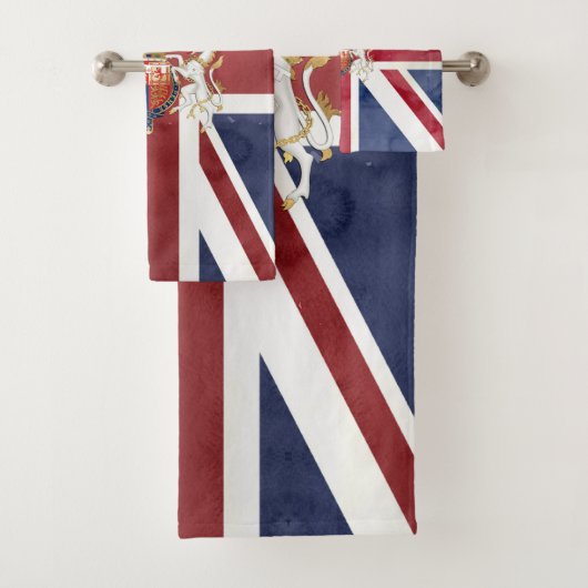 PIXDEZINES WATERVERF UNION JACK en INSIGNIA Bad Handdoek (Insitu)