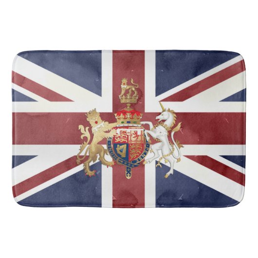 PIXDEZINES WATERVERF UNION JACK en INSIGNIA Badmat (Voorkant)