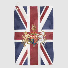PIXDEZINES WATERVERF UNION JACK en INSIGNIA Golfhanddoek