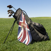 PIXDEZINES WATERVERF UNION JACK en INSIGNIA Golfhanddoek (Groen)