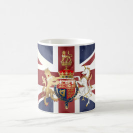 PIXDEZINES WATERVERF UNION JACK EN INSIGNIA KOFFIEMOK
