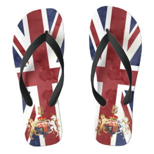 PIXDEZINES WATERVERF UNION JACK EN INSIGNIA TEENSLIPPERS