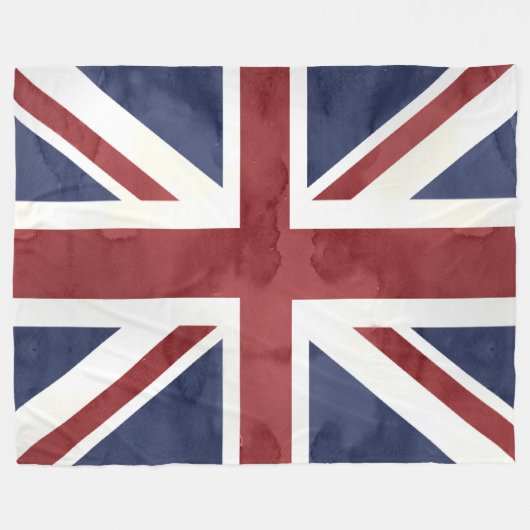 PixDezines Waterverf Union Jack Fleece Deken (Voorkant (Horizontaal))