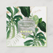 PixDezines Waterverf Variegated Tropical Greenery Vierkante Visitekaartje (Achterkant)