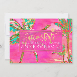 PixDezines Waterverf Vintage Hawaï/Save the Date Save The Date