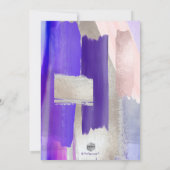 PixDezines Waterverf Violet Paars Roos Gold Kaart (Achterkant)