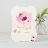 PixDezines Waterverf/Water Roos/Bat Mitzvah Kaart (Staand voorkant)