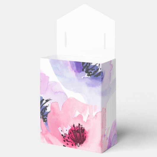 PixDezines Waterverf Water Rozen Paarse + roze Bedankdoosjes (Geopend)