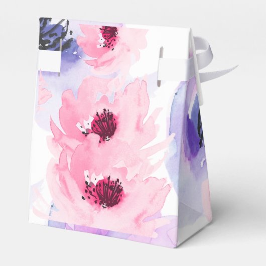 PixDezines Waterverf Water Rozen Paarse + roze Bedankdoosjes (Achterkant)