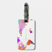 PixDezines waterverf/wereldkaart/DIY achtergrond Bagagelabel (Achterkant verticaal)