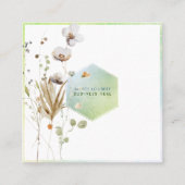 PixDezines Waterverf Wild Flowers Honeycomb Squar Vierkante Visitekaartje (Voorkant)