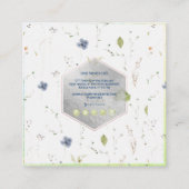 PixDezines Waterverf Wild Flowers Honeycomb Vierkante Visitekaartje (Achterkant)