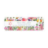 PixDezines Waterverf Wild Flowers Meadow Etiket (Voorkant)