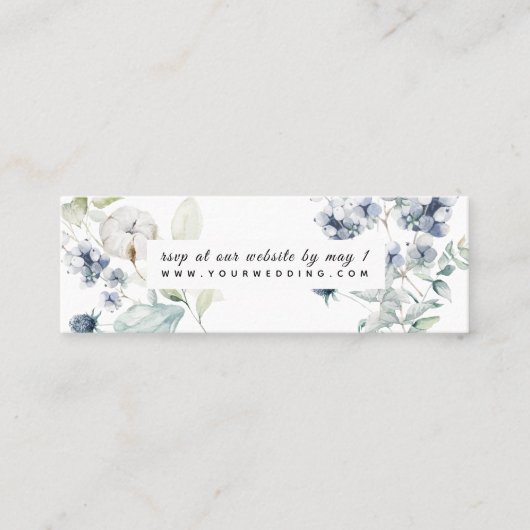 PixDezines Waterverf Winter Botanische RSVP Mini Visitekaartje (Voorkant)