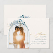 PixDezines Waterverf Winter Eucalyptus Wreath Save The Date (Voorkant / Achterkant)