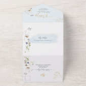 PixDezines Waterverf Winter Meadows Flowers All In One Uitnodiging (Buitenkant)