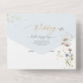 PixDezines Waterverf Winter Meadows Flowers All In One Uitnodiging (Achterkant)